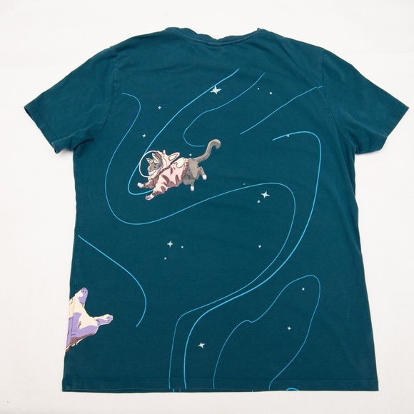 BiBi Sama Corgi Dogs in Space T Shirt Crew Neck Sz Large NWOT! Funny Funky Dogs - Picture 2 of 5
